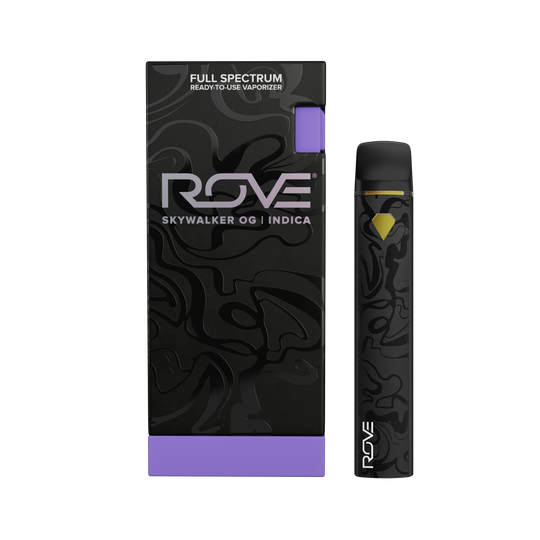 Manufacturer image of ROVE Skywalker OG packaging and vaporizer